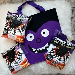NEW 3 PKG SPIDER WEB HALLOWEEN DECOR INCL PLASTIC SPIDERS COVERS 600 FT EACH